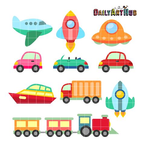 Cute Vehicles Clip Art Set – Daily Art Hub // Graphics, Alphabets & SVG