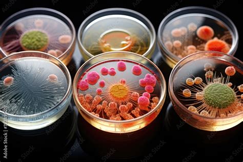 Microorganisms exposed to antibiotics and displaying resistance. Stock ...