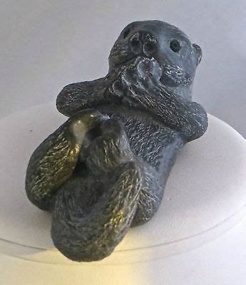 Hand Carved Sea Otter Cracking Shells on Chest Gorgeous OMG Open $10 | eBay SOLD | Sculptures ...