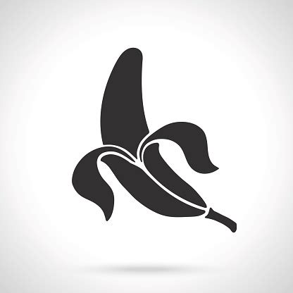 Silhouette Peeled Banana Stock Illustration - Download Image Now - iStock