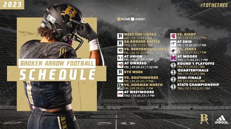 Broken Arrow Football Releases 2023 Schedule – BA Tiger Sports