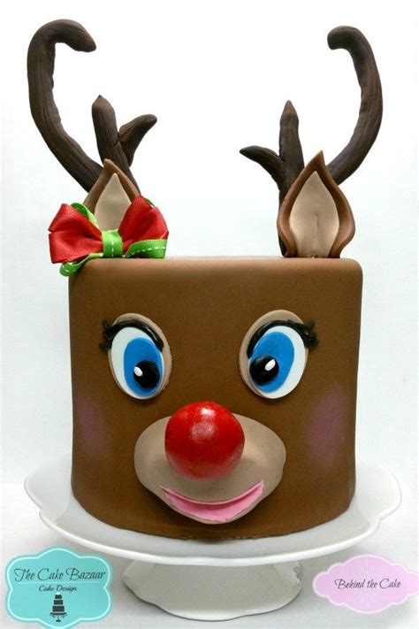 Behind the cake - Cake decorated with fondant as a reindeer cake with ...