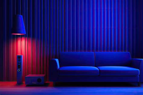 Premium AI Image | Wall and couch in the living room are blue made ...