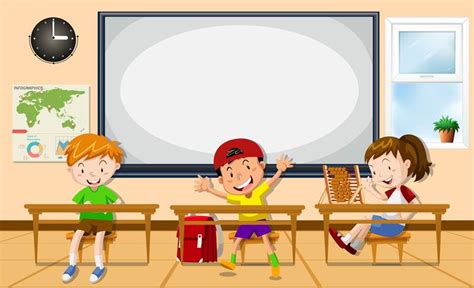 Kids learning in the classroom 365794 Vector Art at Vecteezy