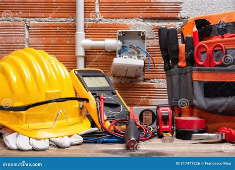 Tools and Work Equipment for Electricians. Electricity Stock Photo ...