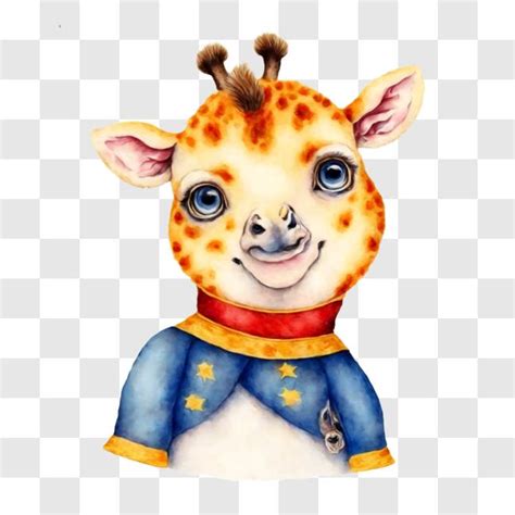 Download Adorable Cartoon Giraffe in Lion King Outfit PNG Online ...