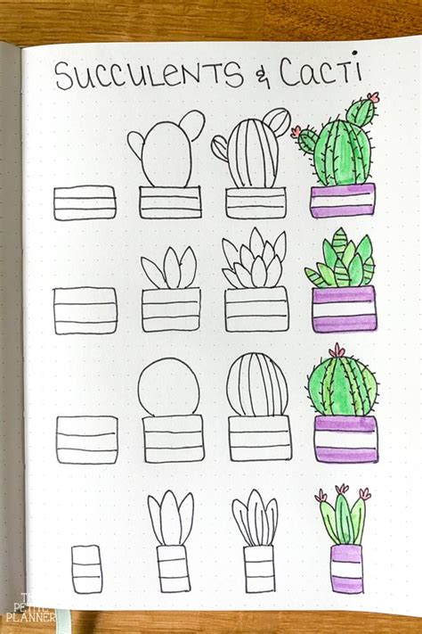 Cacti Doodles & Succulents: Step-by-Step ⋆ The Petite Planner