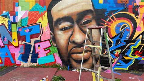 George Floyd mural in Houston defaced with a racial epithet | CNN