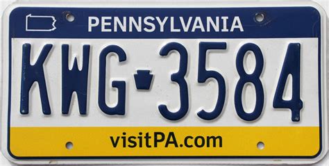 2021 Pennsylvania #KWG-3584 | Old Pennsylvania License Plate