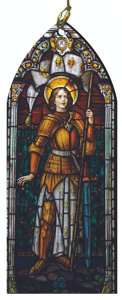 St. Joan of Arc Stained Glass Wood Ornament - Nelson Fine Art & Gifts