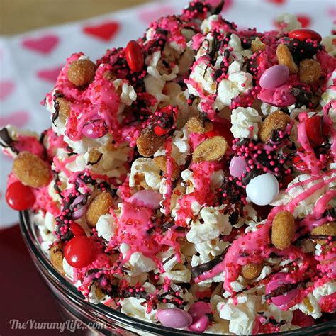 Pretty-in-Pink Popcorn Party Mix