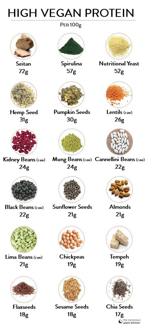 Vegan Protein Chart - Plant-Based Protein Sources for Vegans