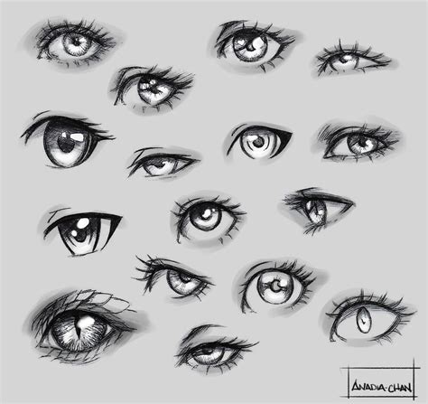 Stylized Eyes in Ballpoint Pen by Anadia-Chan | Рисунки, Глаза, Пино