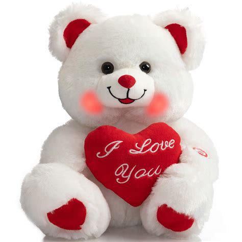 Buy HollyHOME Teddy Bear with Heart Plush Bear That Says I Love You and ...