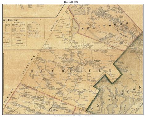 Deerfield, New Hampshire 1857 Old Town Map Custom Print - Rockingham Co. - OLD MAPS