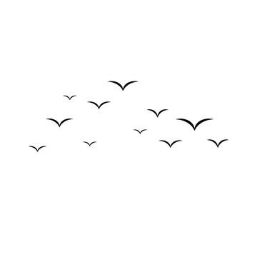 Flying Bird Silhouettes Simple