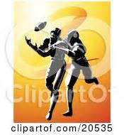 Clipart Illustration of a Football Player Tackling His Opponent Who Is ...