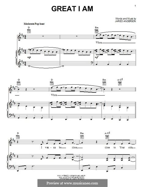 Great I am by J. Anderson - sheet music on MusicaNeo