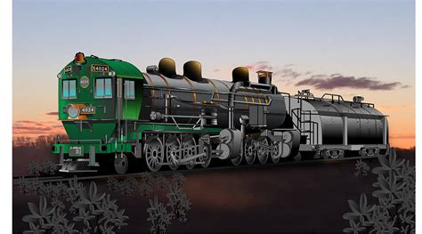 Cab Forward locomotive at sunset Digital Art by Peter Barclay - Fine ...