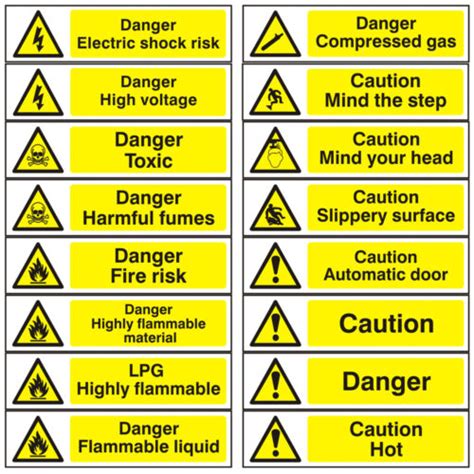 Hazard Warning Self Adhesive Danger Caution Workplace Safety Signs ...