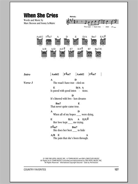 When She Cries by Restless Heart - Guitar Chords/Lyrics - Guitar Instructor