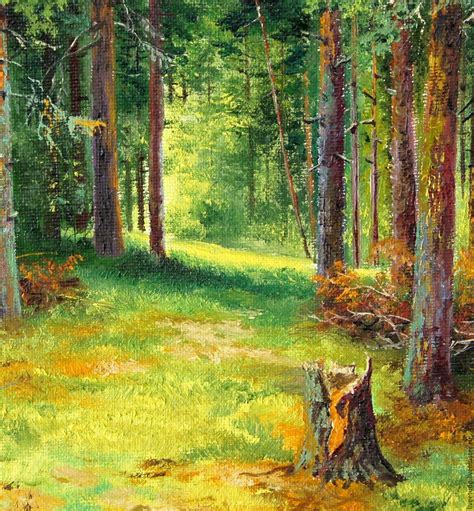 Oil painting peisaj In a pine forest _ the author's work в интернет ...