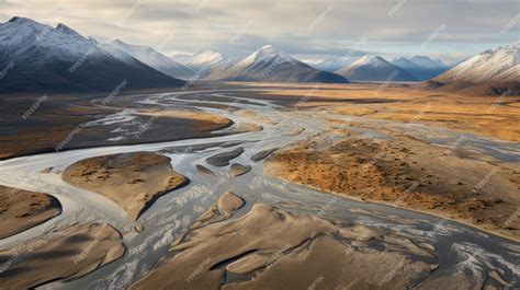 Premium AI Image | Aerial View Of New Zealand River And Mountains