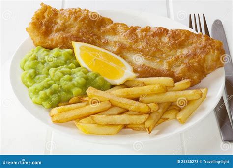 Fish And Chips With Mushy Peas Stock Photos - Image: 25835273