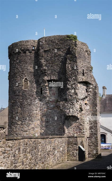 Carmarthen Castle Carmarthen Carmarthenshire Wales Stock Photo - Alamy