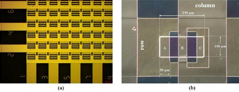 ( a ) The photo shows one corner of the sensor array. The element has... | Download Scientific ...