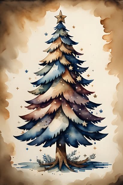 Vintage Christmas Tree Art Free Stock Photo - Public Domain Pictures