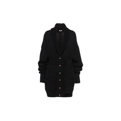 Miu Miu Cashmere Cardigan In Black | ModeSens
