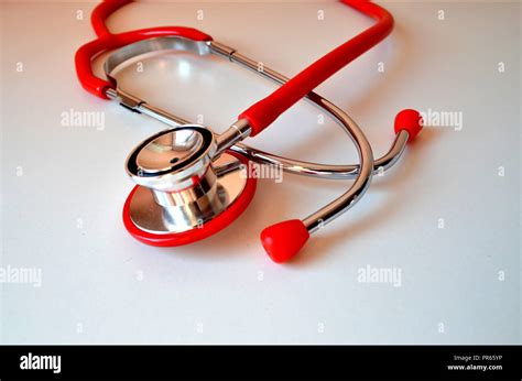 Red Stethoscope is the basic of a doctor for diagnosis Stock Photo - Alamy