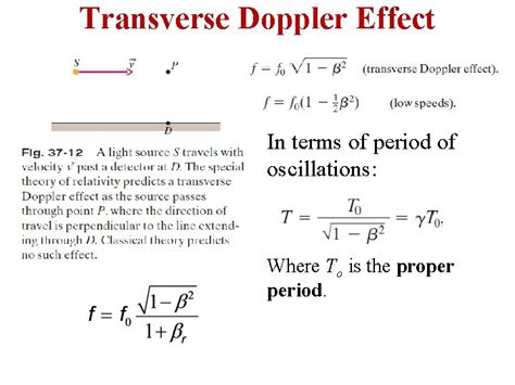 The Relativistic Doppler Effect Relativistic Doppler Effect The