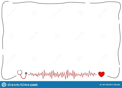 Border. Stethoscope, Heartbeat and simple line. Vector - Stethoscope, Heartbeat #Sponsored , # ...