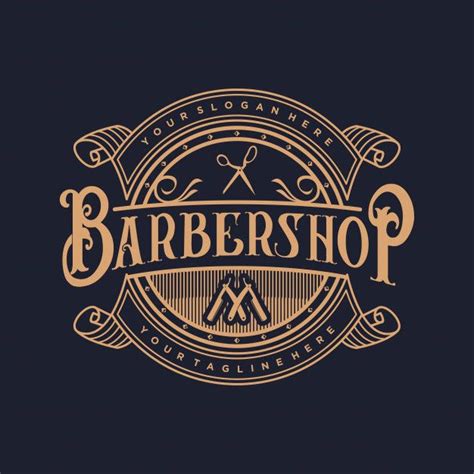 The logo for barbershop with vintage style Premium Vector Barber Shop Interior, Barber Shop ...