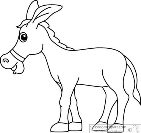 Animals : donkey-cartoon-style-clipart-black-white-outline-914 ...