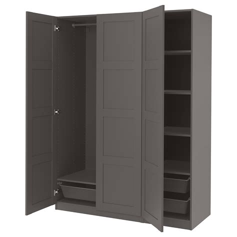 PAX/BERGSBO wardrobe combination dark grey 150x60x201 cm | IKEA Latvija