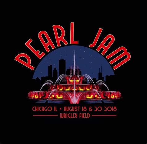 Pearl Jam Tour 2018 Chicago, Wrigley Field 18-20/08/2018 | Pearl jam posters, Pearl jam art ...