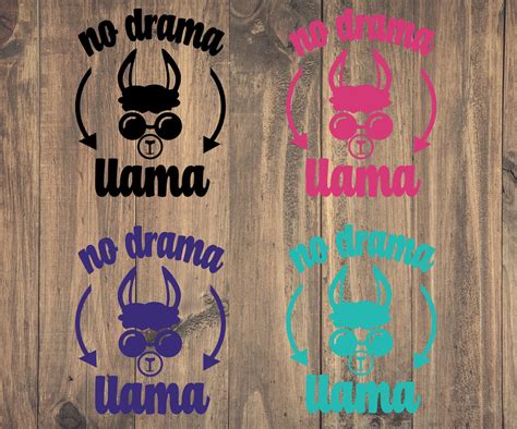 No Drama Llama Vinyl Decal Funny Cute Llama Stickers Llama | Etsy