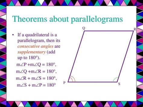 Theorems about parallelograms - ppt download | Parallelogram, Theorems ...