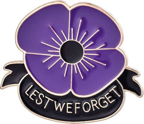 JanToDec Remembrance Day Veterans Day Jewelry Purple Poppy Brooch Pin ...