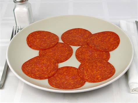 Calories in 7 piece(s) of Pepperoni Sliced - Large.