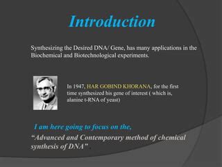 Chemical synthesis of DNA By Prabhu Thirusangu | PPT