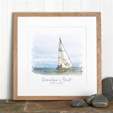 Personalised Watercolour Boat Sketch – Letterfest