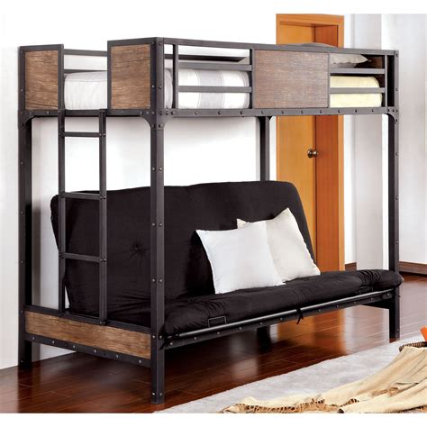 An industrial piece in both design and function, this loft bed and ...