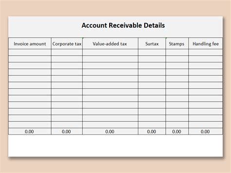 EXCEL of Account Receivable Details.xlsx | WPS Free Templates