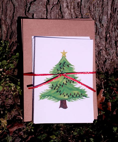 Watercolor Christmas Tree Cards at PaintingValley.com | Explore collection of Watercolor ...