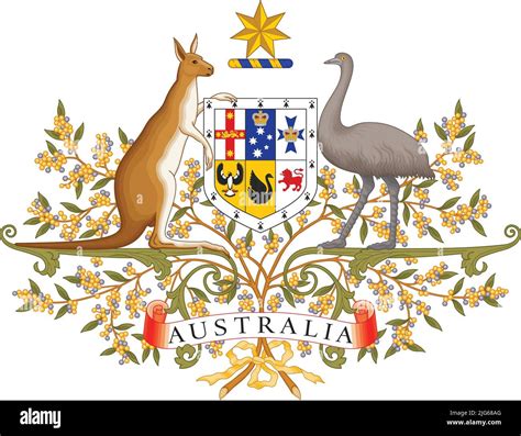 Official current vector coat of arms of AUSTRALIA Stock Vector Image ...