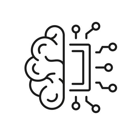 AI, Innovation Neuroscience Concept Outline Icon. Artificial Intelligence Line Icon. Human Brain ...